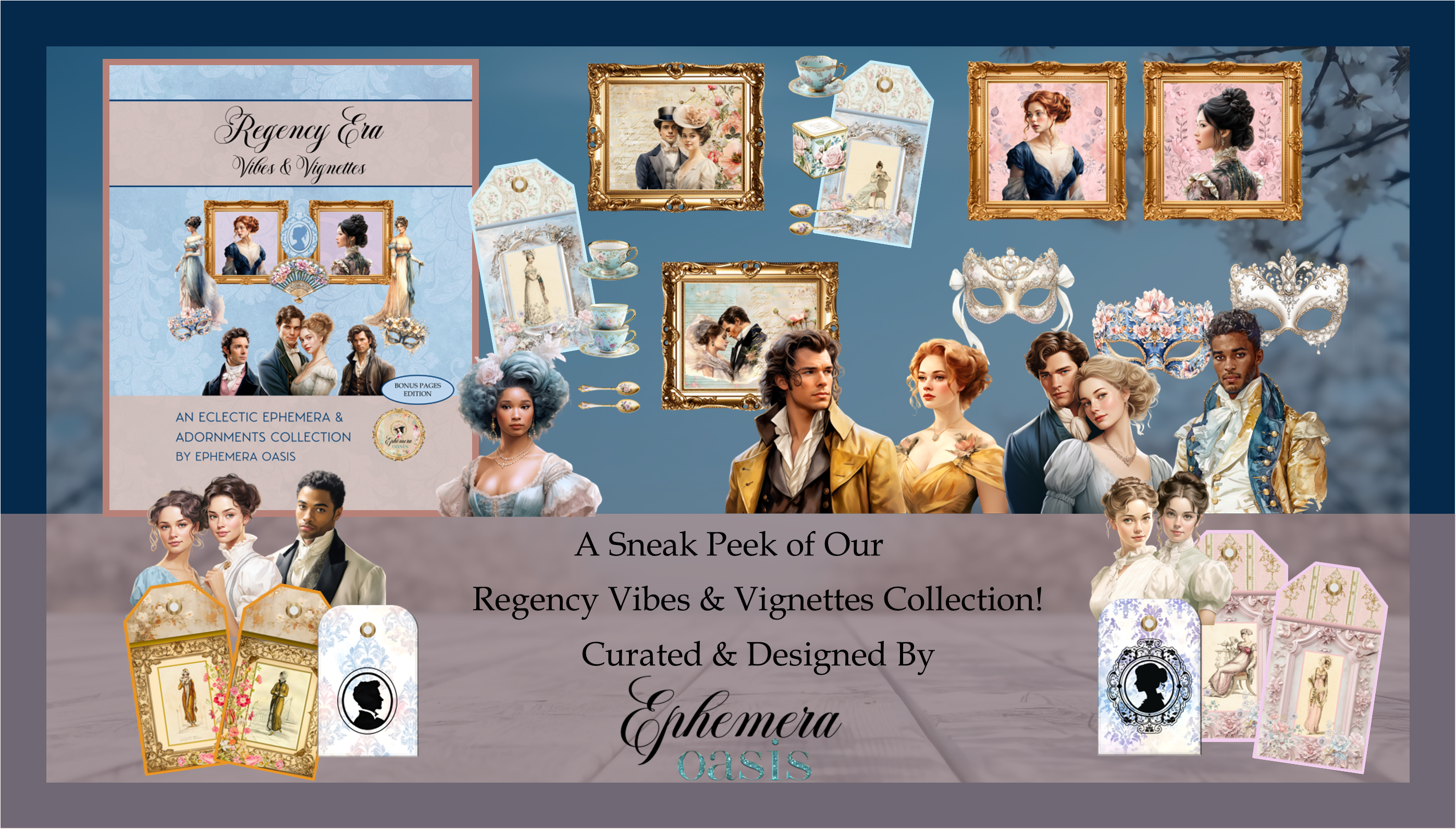 Junk Journal and Ephemera collections relating to Purple Vintage Victorian in Lilac & Lavender.